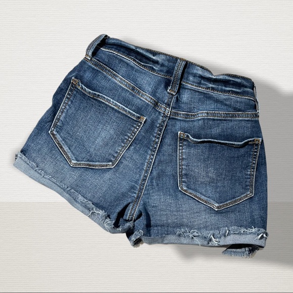 🟢5/$25 MUDD Distressed Denim Jeans Shorts High Rise Shortie FlexStretch Sz 1 - Picture 9 of 16